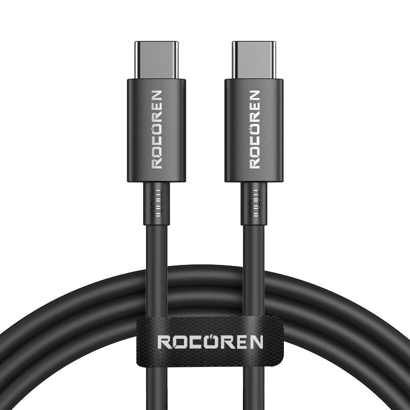 Rocoren USB-C - USB-C Simples Series 1m 100W gyorstöltő kábel (fekete)