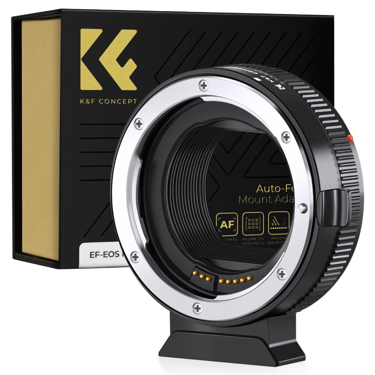 KF Concept Canon EF/EF-S bajonett adapter - Canon EOS R vázakra Autofocus támogatással (KF06.520)