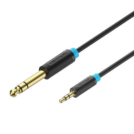 Audio Kábel TRS 3.5mm - 6.35mm Vention BABBG 1,5m, Fekete