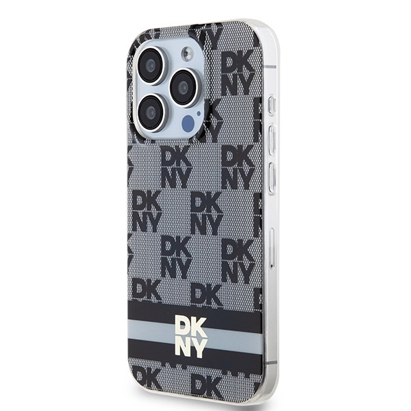 Original Case DKNY keménytok IML Checkered Mono Pattern & Printed Stripes MagSafe DKHMP14XHCPTSK iPhone 14 Pro Max fekete tok - 7