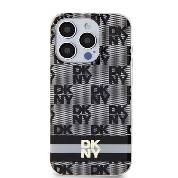 Original Case DKNY keménytok IML Checkered Mono Pattern & Printed Stripes MagSafe DKHMP14XHCPTSK iPhone 14 Pro Max fekete tok - 10