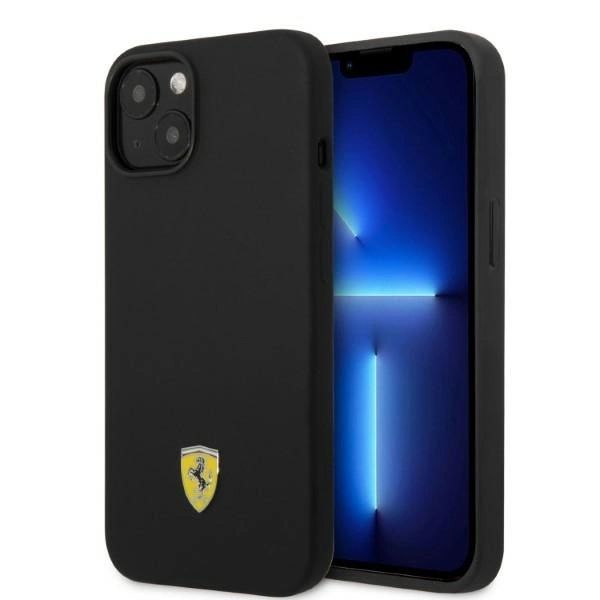 Ferrari FEHMSIP14MBK iPhone 14 Plus 6.7" fekete/fekete kemény tok Szilikon Fém Logó MagSafe tok