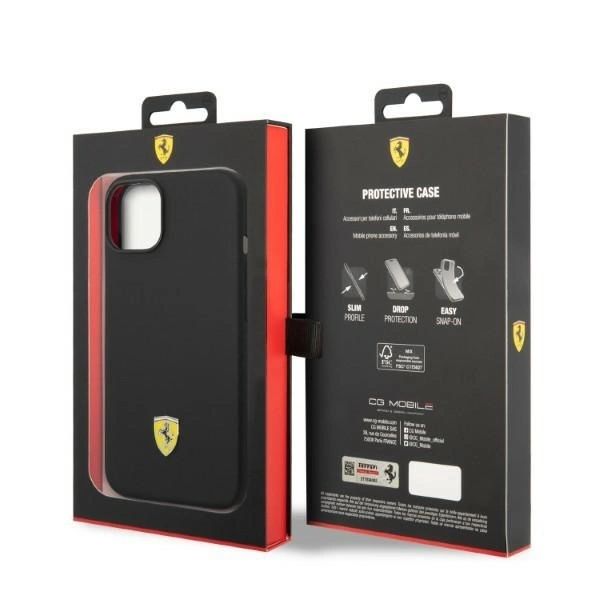 Ferrari FEHMSIP14SBK iPhone 14 6.1" fekete/fekete kemény tok szilikon fém logó MagSafe - 15