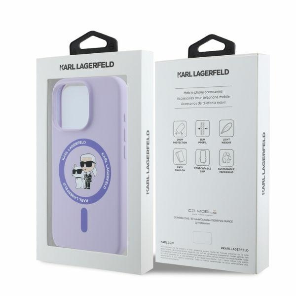  iPhone 15 Pro lila Original Pouch KARL LAGERFELD hardcase Silicone KC Heads Ring MagSafe KLHMP15LSCMKCRHU tok - 10