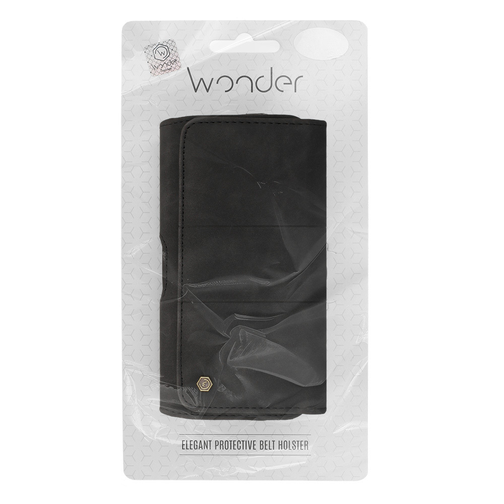 WONDER Max Belt tok (XL MÉRET) Iphone 15 Pro Max/Samsung A54 5G/A52/S24 Plus/S20 FE fekete (167x83 mm) - 5