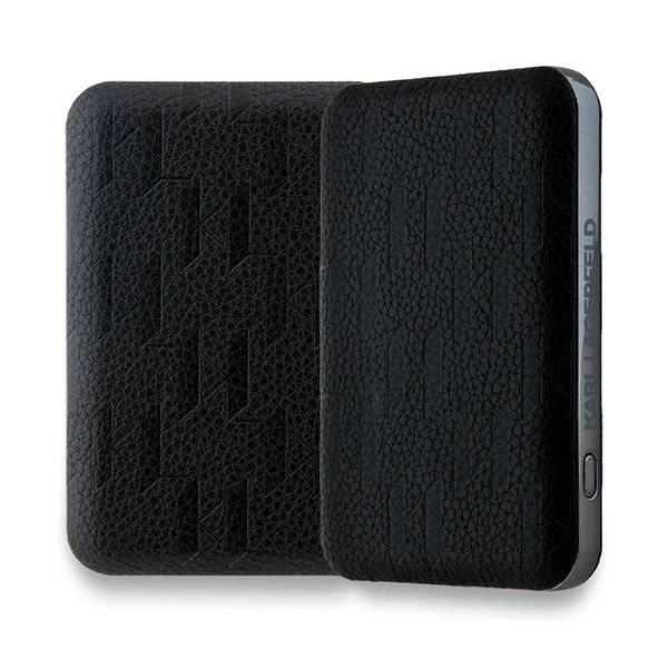 Karl Lagerfeld Powerbank inductive KLPB5FPGKSKIHK 16W 5000mAh fekete/fekete Karl Head Pin MagSafe - 3