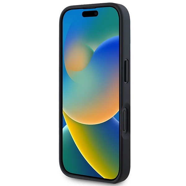  iPhone 16 fekete Eredeti BMW M perforált trikolor vonal Magsafe BMHMP16S23PUPDK tok - 5