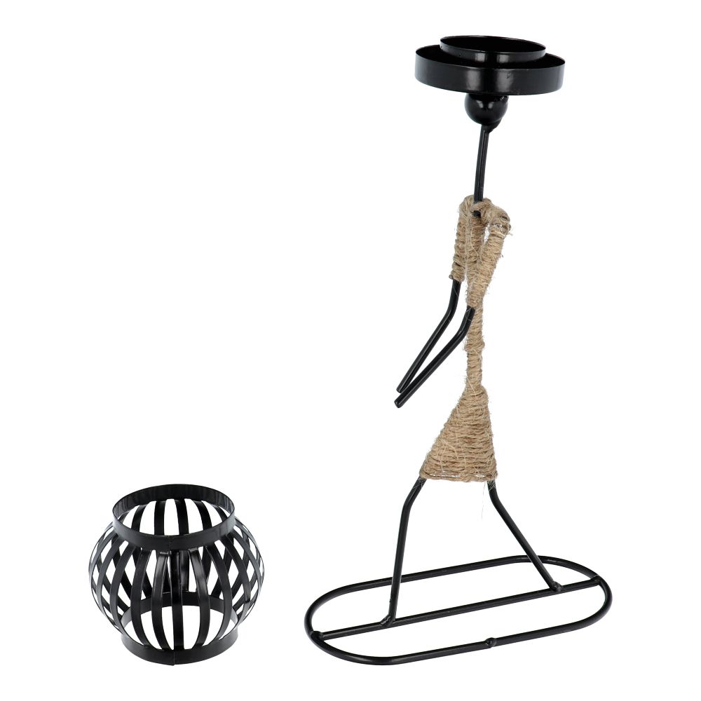 Dekoratív fém gyertyatartó ART DECO Afrika modell B IALC-1