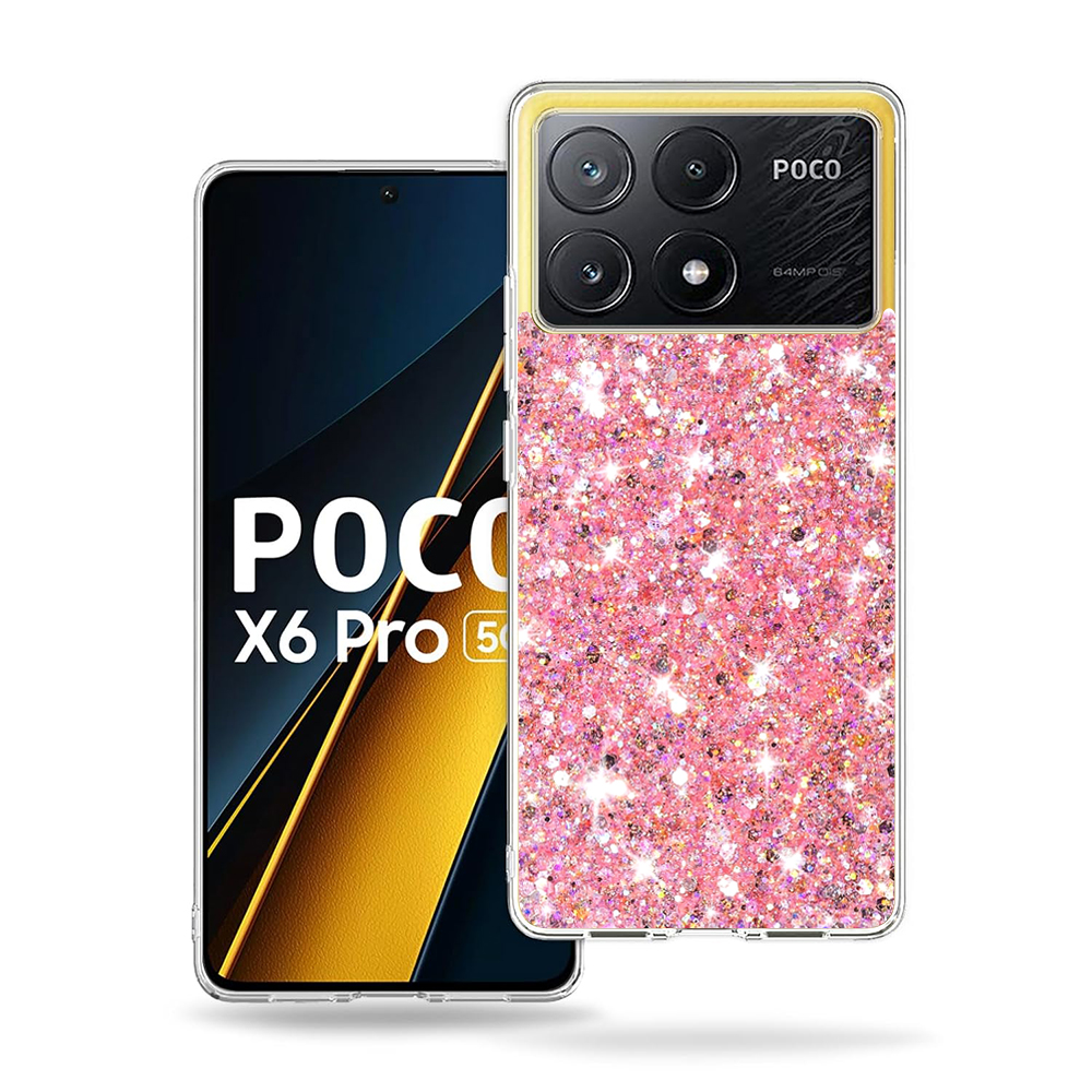  Techsuit - Csillogó Glitter - Xiaomi Poco X6 Pro - Rózsaszín tok