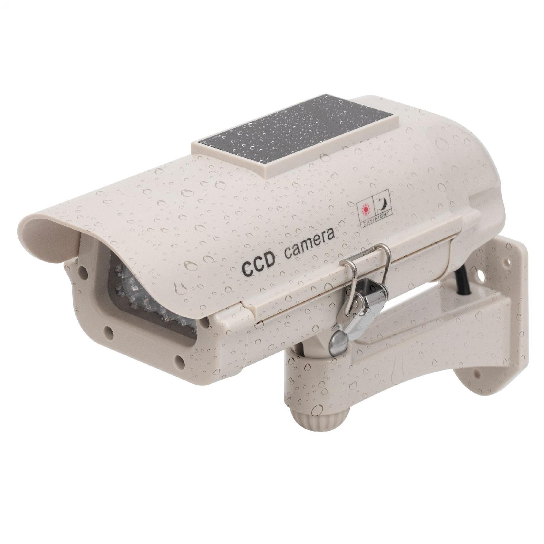 Home HSK 130 kültéri napelemes álkamera, élethű megjelenés, IP44 vízálló, dönthető és forgatható, folyamatos villogó piros LED, akkumulátoros tápellátás - 2