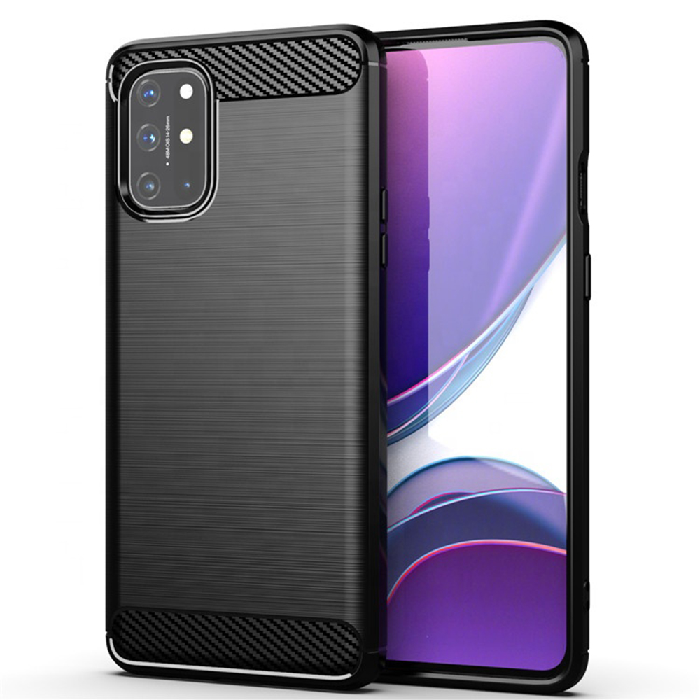  TechSuit - Szénszálas Szilikon - OnePlus 8T - Fekete tok - 1