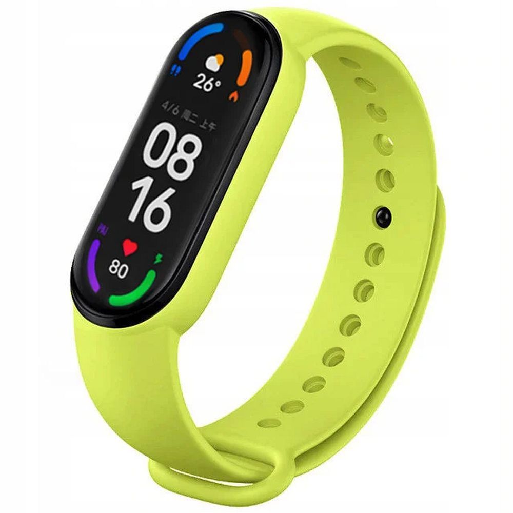 Szilikon szíj Xiaomi Mi Band 5 / 6 / 7-hez zöld (05)