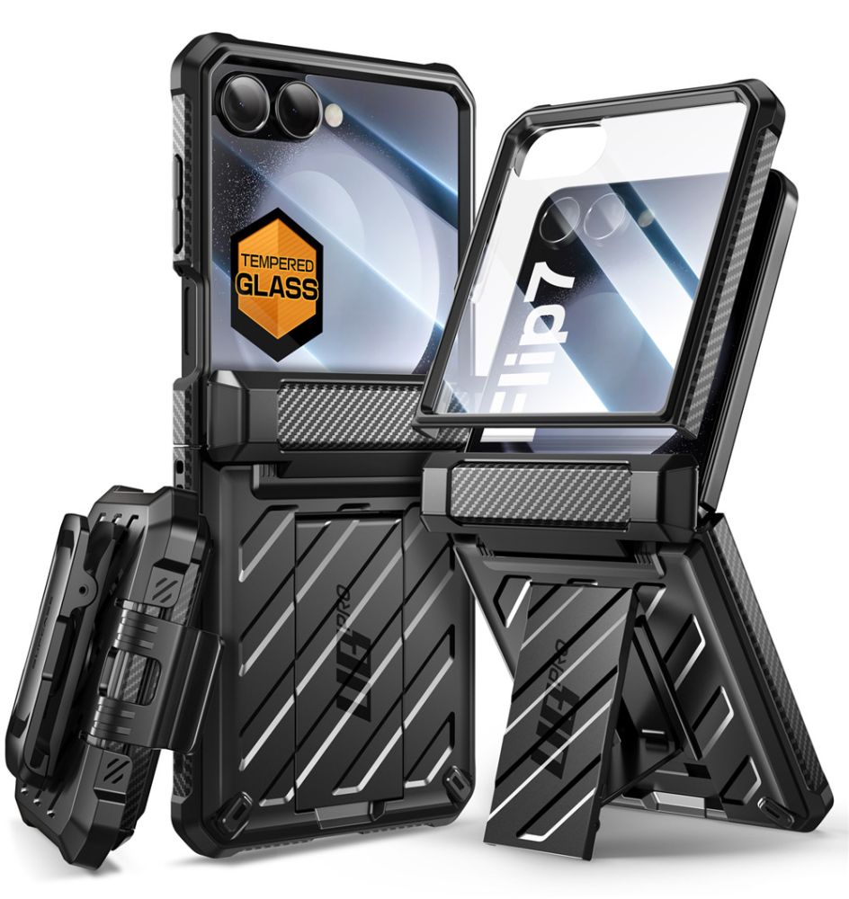  Galaxy Z Flip 7 Fekete Supcase Unicorn Beetle Pro tok
