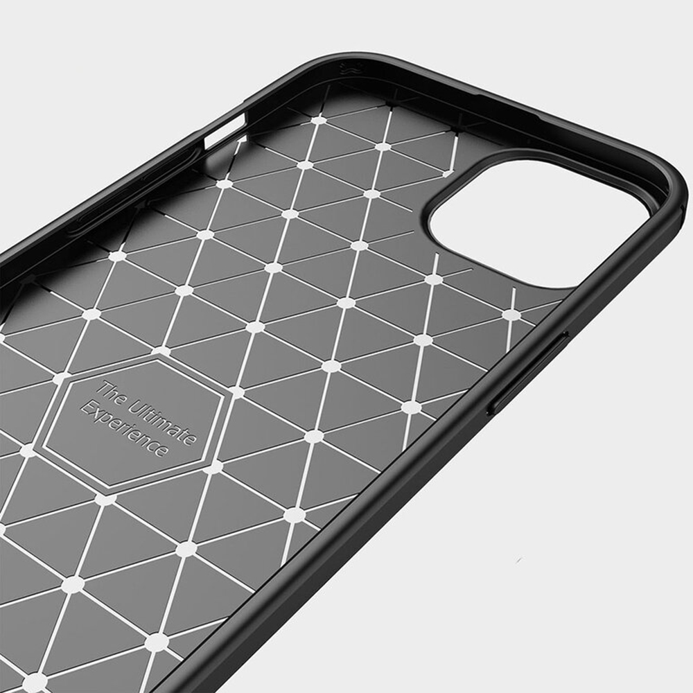 iPhone 14 - Techsuit - Szénszálas Szilikon Tok - Fekete tok - 11