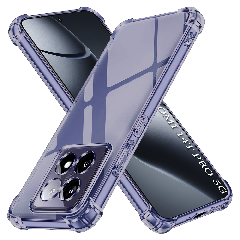 Xiaomi 14T Pro Smoke Black Techsuit - Shockproof Clear Silicone tok