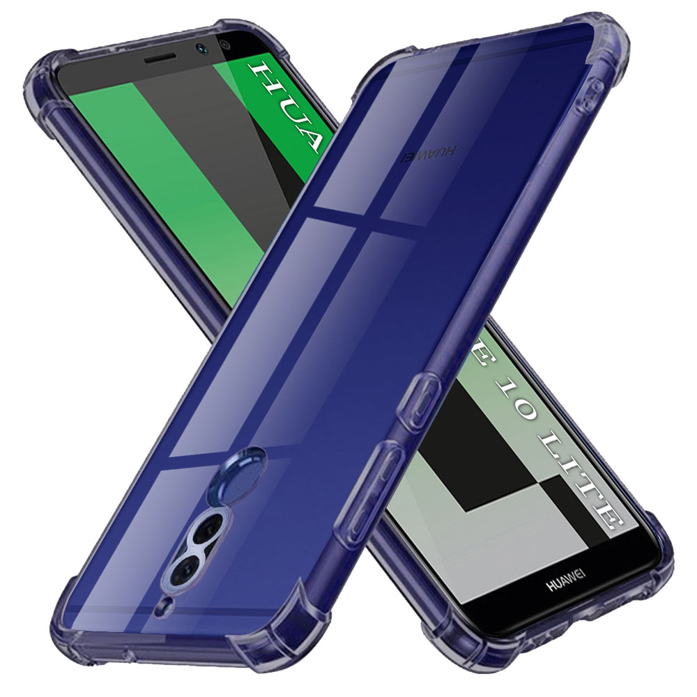 Huawei Mate 10 Lite Smoke Black Techsuit - Shockproof Clear Silicone tok