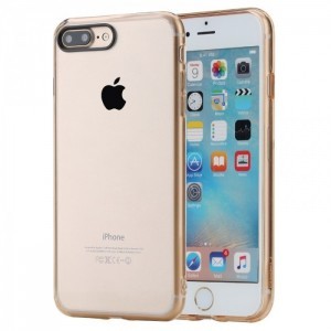 ROCK Pure Series iPhone 7+/8+ áttetsző tok arany színű kerettel