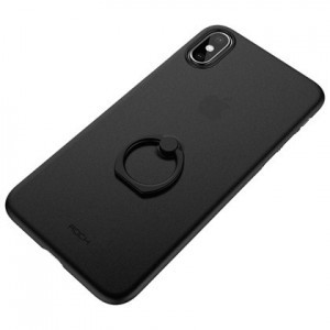 ROCK Ring Holder PP Protection Case iPhone X fekete színű tok kihajtható támasszal