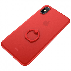 ROCK Ring Holder PP Protection Case iPhone X piros színű tok kihajtható támasszal