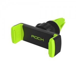 ROCK Deluxe szellőzőnyílásra helyezhető autós telefontartó zöld színben