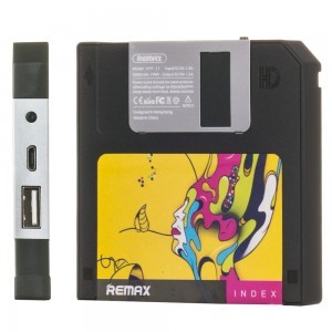 Remax Index RPP-17 Floppy Disk formájú fekete Power Bank 5000 mAh