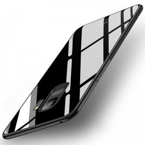 MSVII üveg hátlapú tok Samsung S9 G960 fekete színben