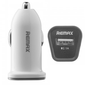 Remax szivargyújtós autós töltő 2.1A fehér színben, USB, 12V, szivargyújtó univerzális autós mobiltelefon töltő