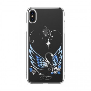 Kingxbar Swan tok Swarovski kristály díszítéssel iPhone XS MAX ezüst színben