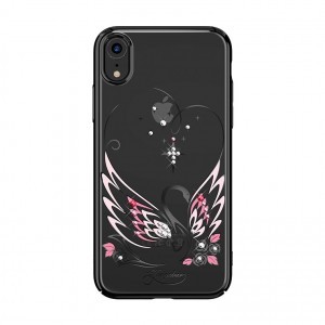 Kingxbar Swan tok Swarovski kristály díszítéssel iPhone XS MAX fekete színben