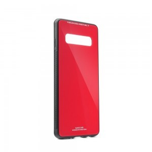 Forcell 9H üveg hátlapú tok Samsung S10 piros