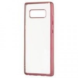 Áttetsző vékony tok metál színű csillogó kerettel Huawei P20 Lite pink