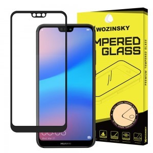 Wozinsky Super Tough kijelzővédő üvegfólia Huawei P20 Lite fekete kerettel