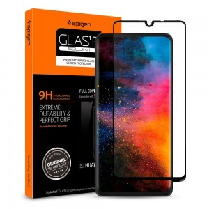 Spigen Glass Slim kijelzővédő üvegfólia Huawei P30 fekete kerettel