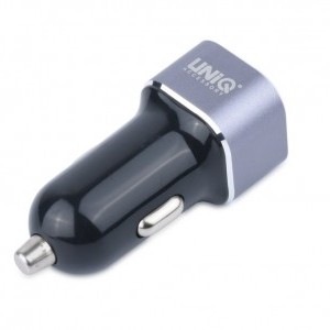 UNIQ Autós szivargyújtós töltő micro-USB kábellel fekete színben