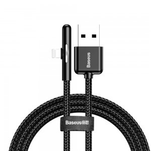 Baseus nylon harisnyázott USB - Lightning kábel 2.4A 1m fekete