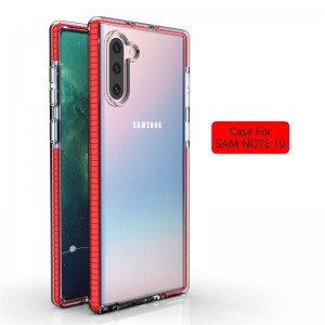 SMD Samsung Galaxy Note 10 Hybrid N10-007 áttetsző tok piros kerettel