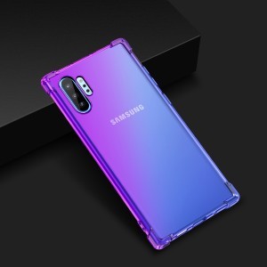SMD Samsung Galaxy Note 10+ Plus N10-001 tok áttetsző, kék-lila átmentettel, ütésvédelemmel