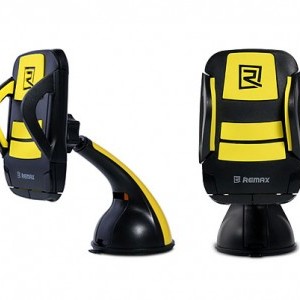 Remax műszerfalra erősíthető autós telefontartó fekete/sárga