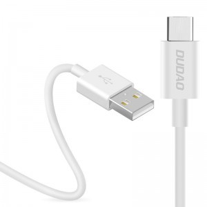 Dudao USB/USB Type-C töltő és adatkábel 3A 1m fehér