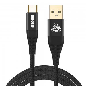 BeeGeek SMAN42-1M USB/USB-C(Type-C) 1m fekete töltő kábel
