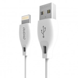 Dudao USB/ Lightning adat és töltőkábel 2.1A 1m fehér