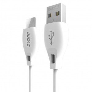 Dudao USB/ Type-C USB adat és töltőkábel 2.4A 2m fehér