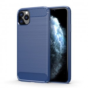 Carbon mintájú TPU tok iPhone 11 Pro kék