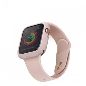 Apple Watch 44 mm Uniq Lino szilikon tok, rózsaszín