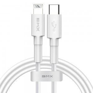 Baseus BMX MFI mini kábel USB Type-C PD 18W / Lightning 1.2m fehér