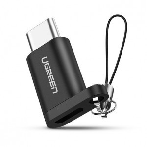 Ugreen micro Micro USB/USB Type-C átalakító adapter rögzítővel fekete