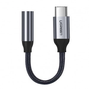 Ugreen 3.5mm jack audio/ USB Type-C fülhallgató adapter 10cm szürke
