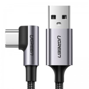 Ugreen USB/USB Type-C kábel döntött fejjel 3A 2m szürke