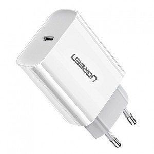 Ugreen fali töltő adapter USB-C PD 3.0 gyors töltés 4.0 18W 3A fehér (60450)