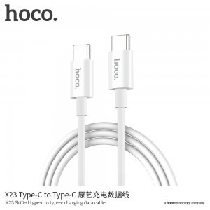 HOCO X23 Skilled PD Type-C töltő és adatkábel fehér 1m
